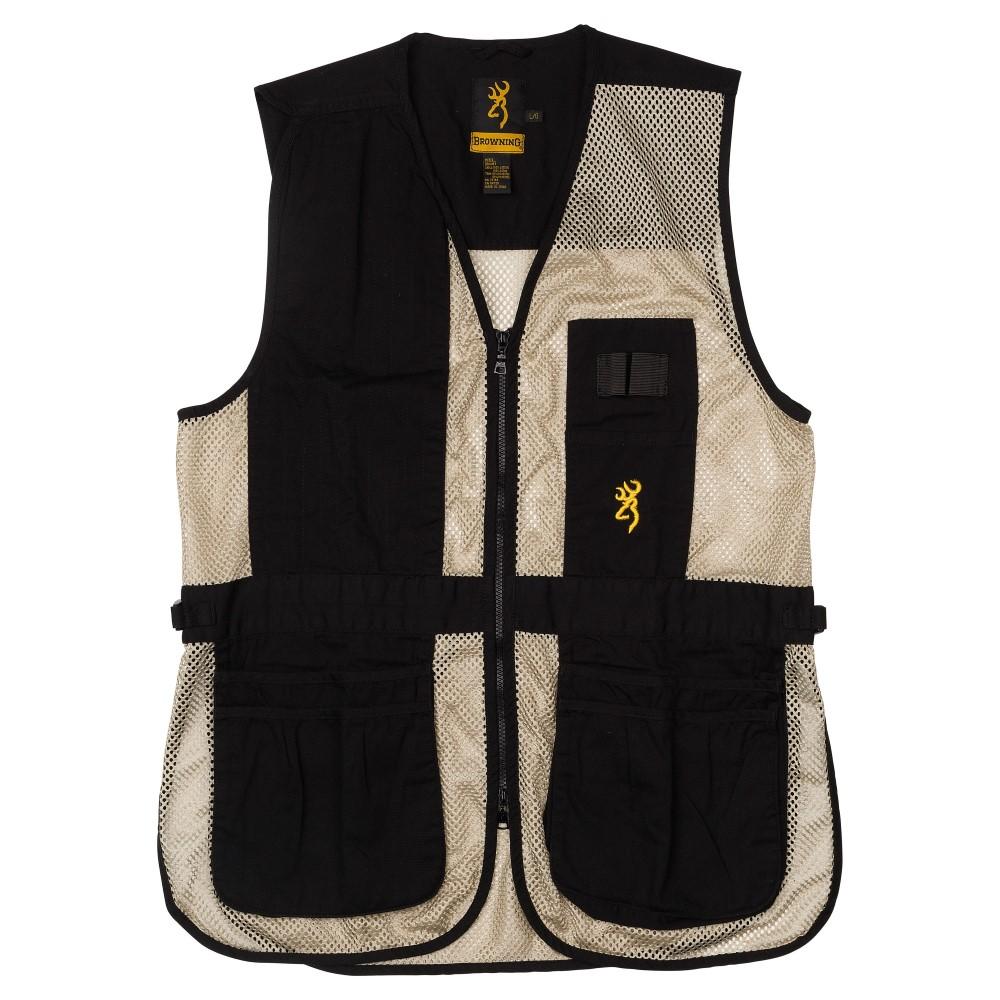 Black and tan mesh shooting vest