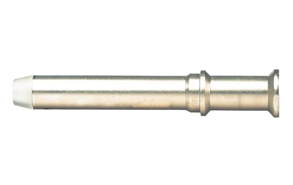 Metal cylindrical pin with white nylon tip