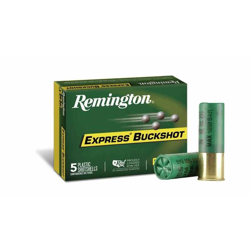 Remington Express Buckshot shotgun shells and box