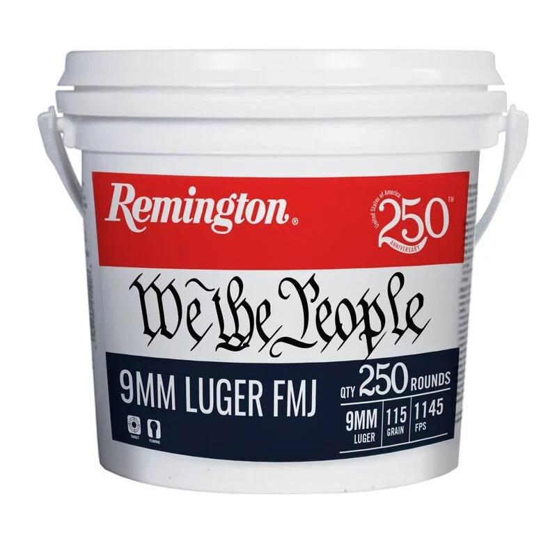Remington 9mm Luger ammo bucket, 250 rounds