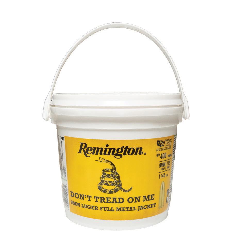 Remington 9mm ammunition bucket with snake logo