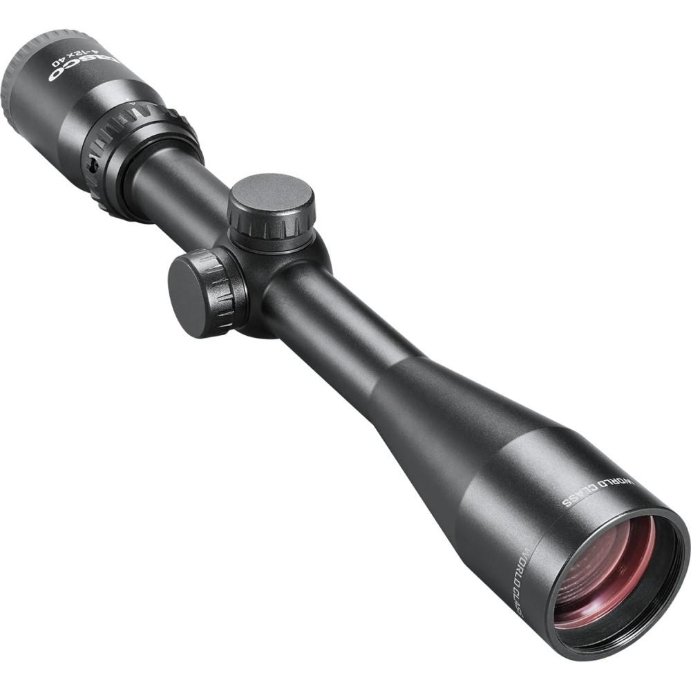 Black rifle scope isolated on white background
