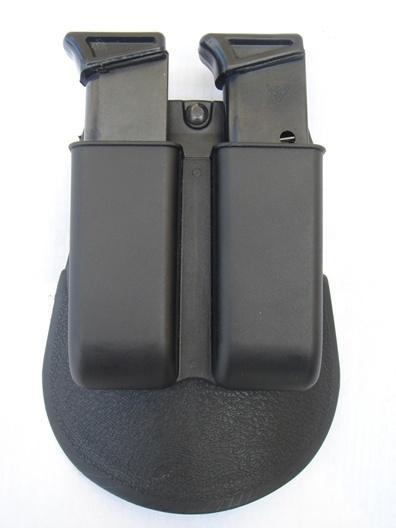 Dual pistol magazines in black holster