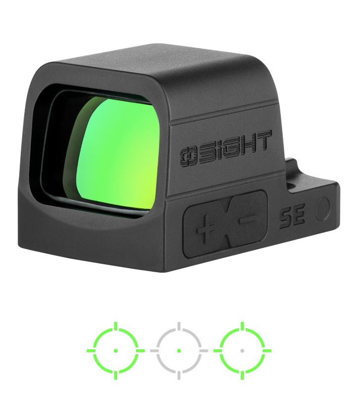Compact Osight SE reflex sight with green lens