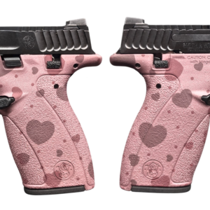 Pink heart-pattern Smith & Wesson Bodyguard pistol