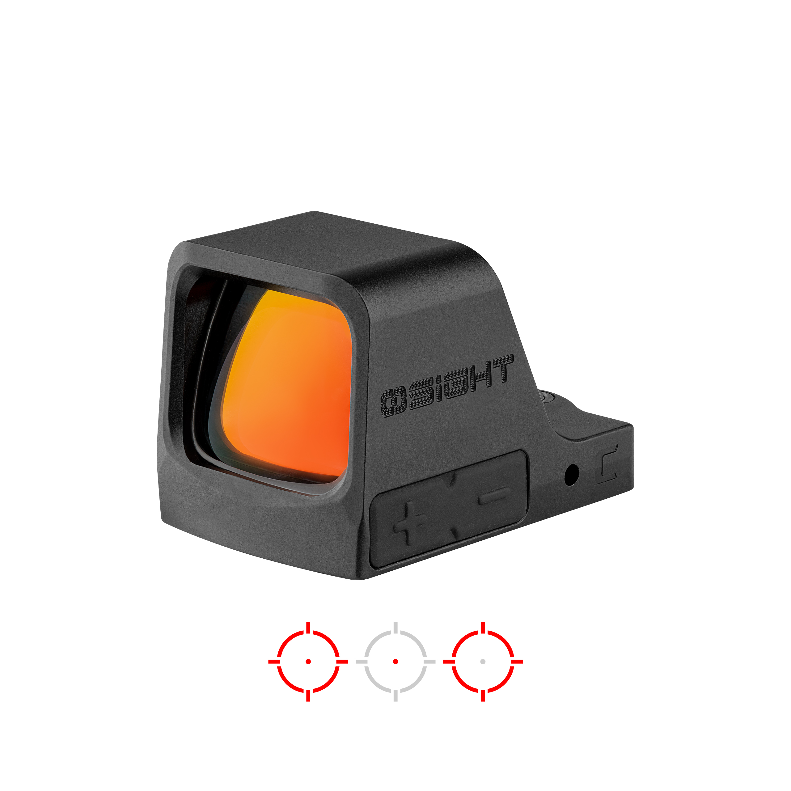 Compact red dot reflex sight with orange lens