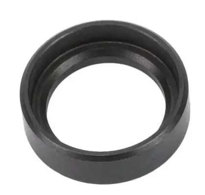 Black rubber gasket ring on white background