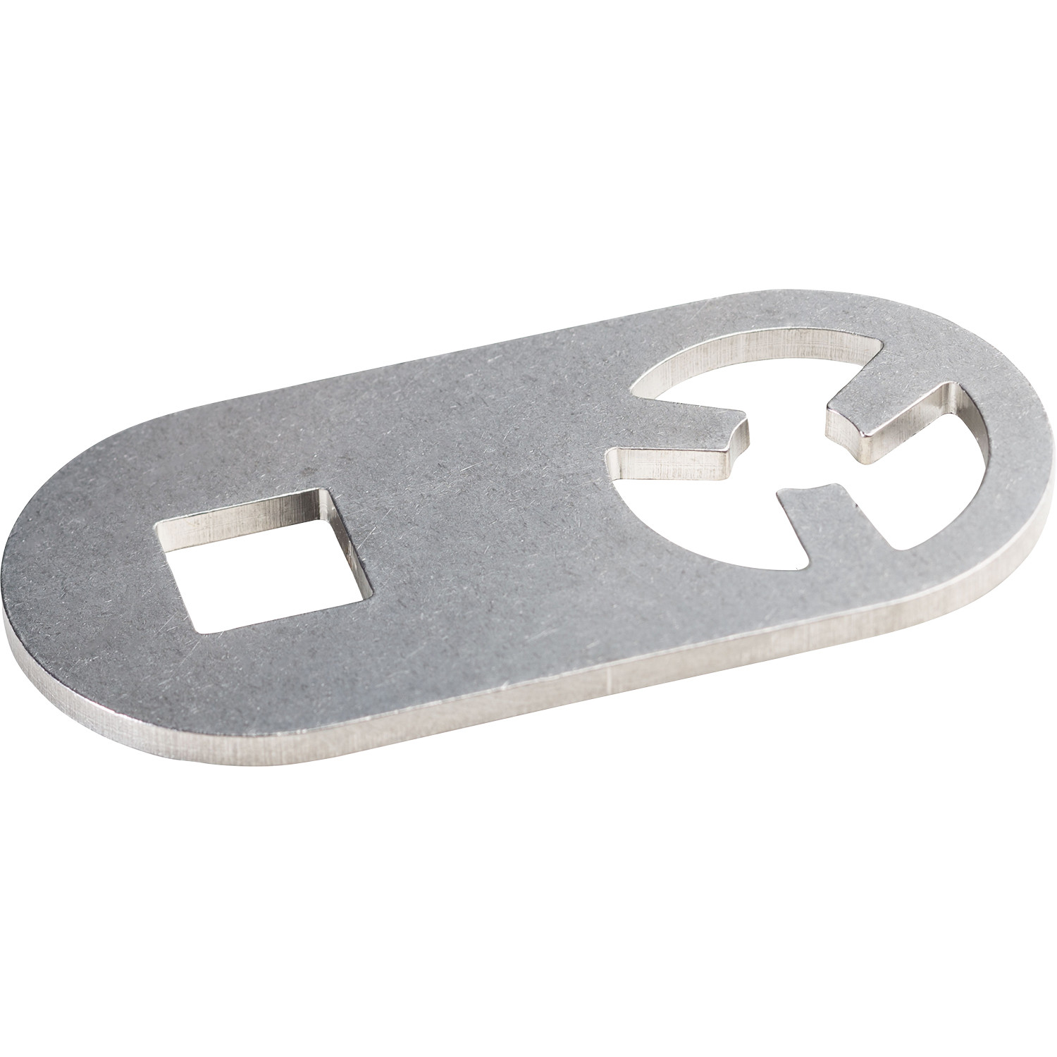 Flat metal multi-tool plate with cutout openings