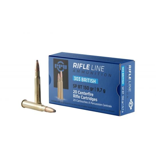 Box of .303 British rifle ammunition and cartridges