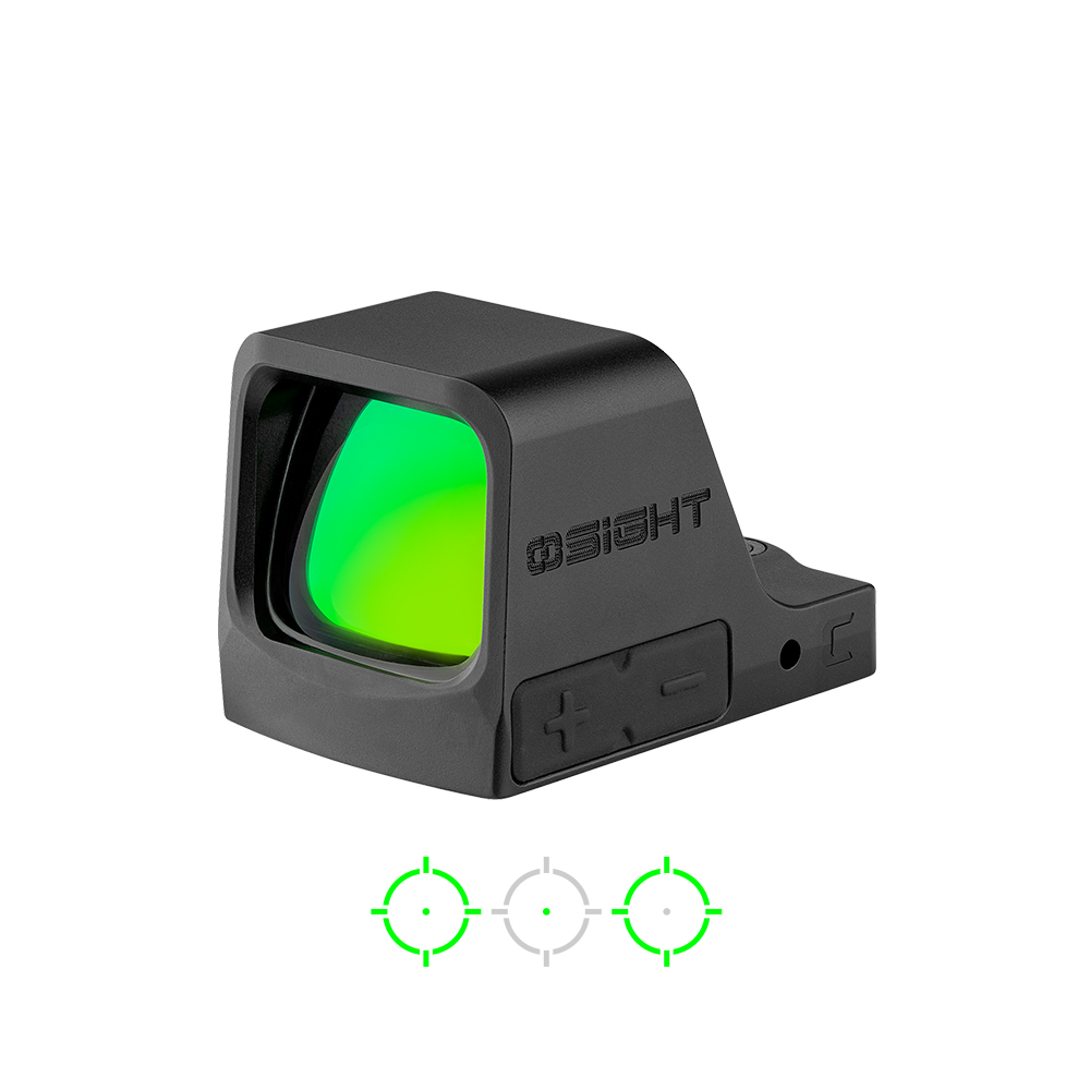Compact green lens reflex sight optic