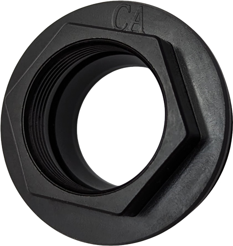 Black hex flange nut with internal threads