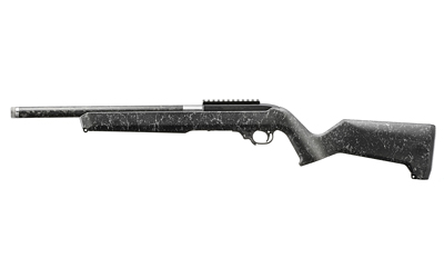 Black bolt-action rifle on white background
