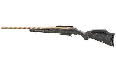 Bolt-action rifle with wooden barrel and scope