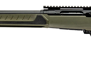 Modern bolt-action rifle with green stock