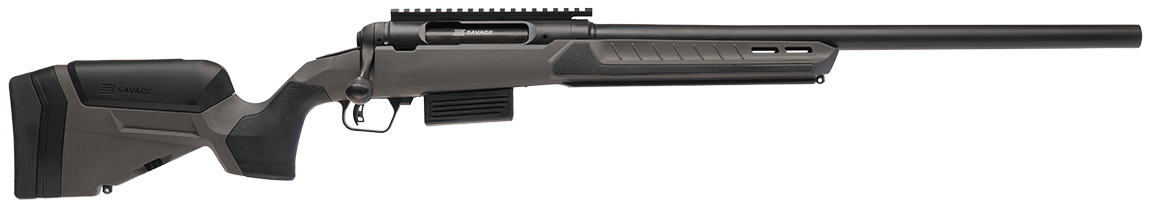 Modern bolt-action rifle with synthetic stock
