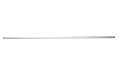 Thin straight metal rod on white background
