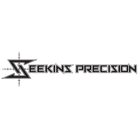 Seeking Precision logo with crosshair-styled lettering