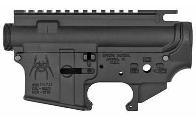 Black AR-15 style rifle receiver