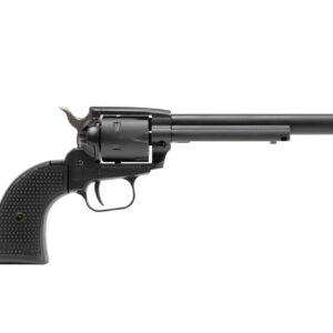 Black revolver handgun isolated on white background