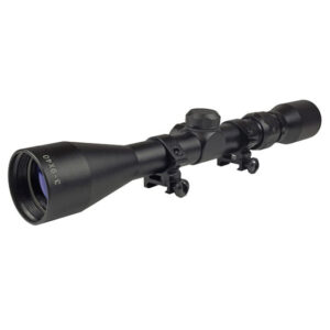Black 3-9x40 rifle scope with mounting rings
