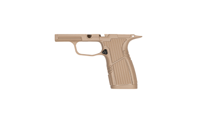 Tan semi-automatic handgun frame without slide