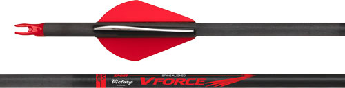 Black carbon arrow with red fletching