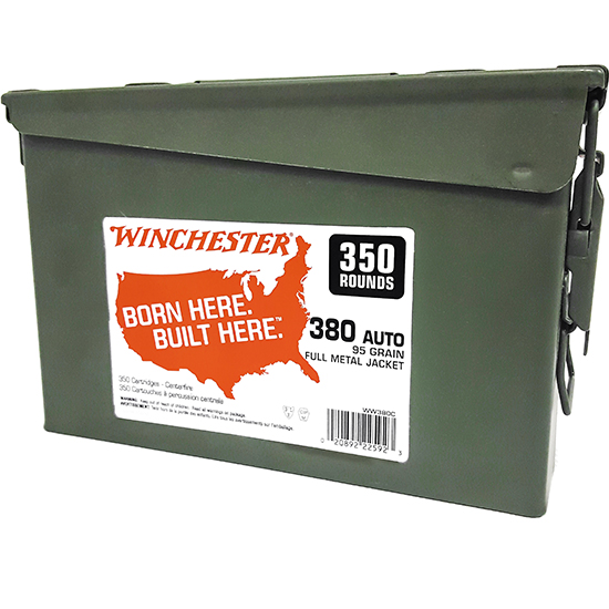 Winchester 380 Auto ammunition metal ammo can