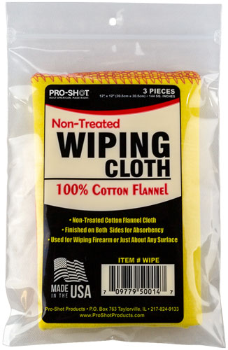 Package of Pro-Shot cotton flannel wiping cloths