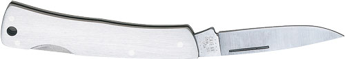 Open stainless steel folding pocket knife