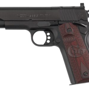 Colt 1911 semi-automatic pistol with wooden grip