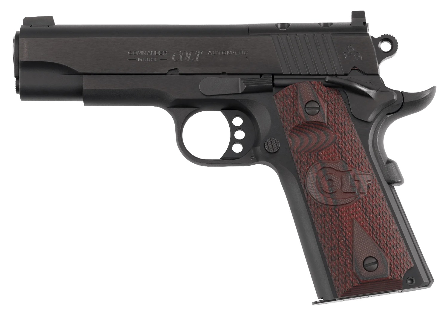 Colt 1911 semi-automatic pistol with wooden grip
