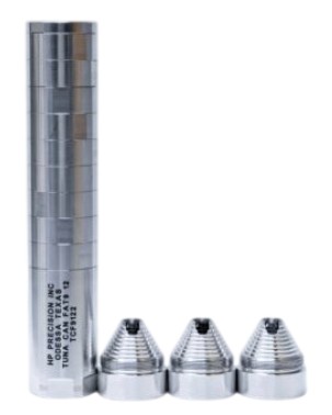 Metal cosmetic device with three cone attachments