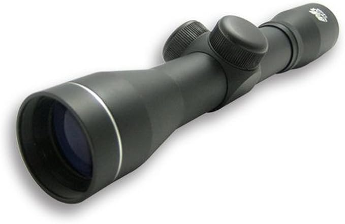 Black rifle scope with adjustment knobs