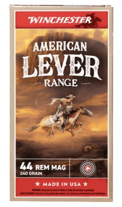 Winchester American Lever Range .44 Rem Mag ammunition box
