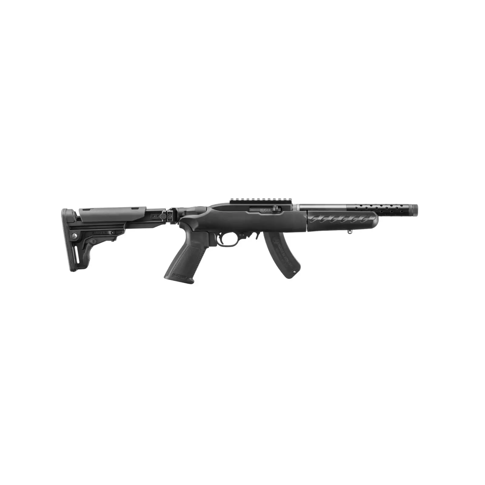 Black tactical-style semi-automatic rifle with adjustable stock