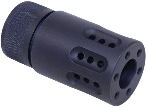 Cylindrical firearm muzzle brake with side ports