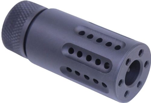 Cylindrical firearm muzzle brake with side ports