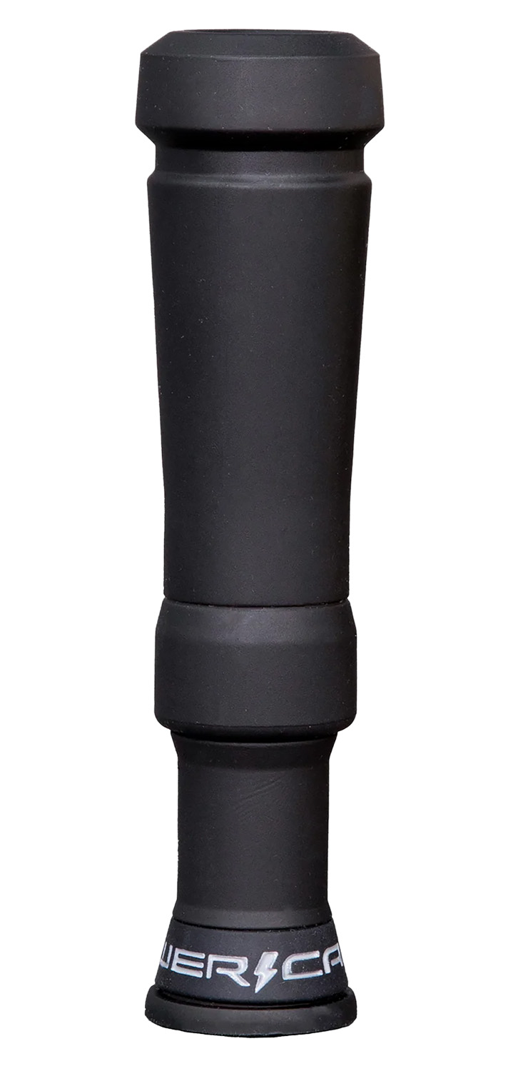 Black duck call on white background