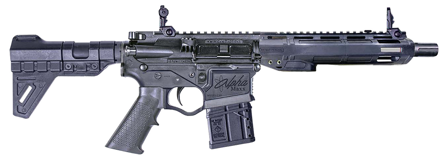 Black AR-style rifle with magazine attached