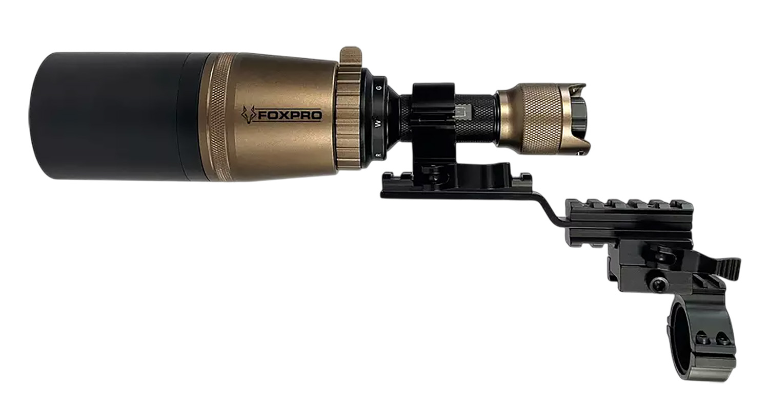 FoxPro scope-mounted hunting spotlight with rail clamp