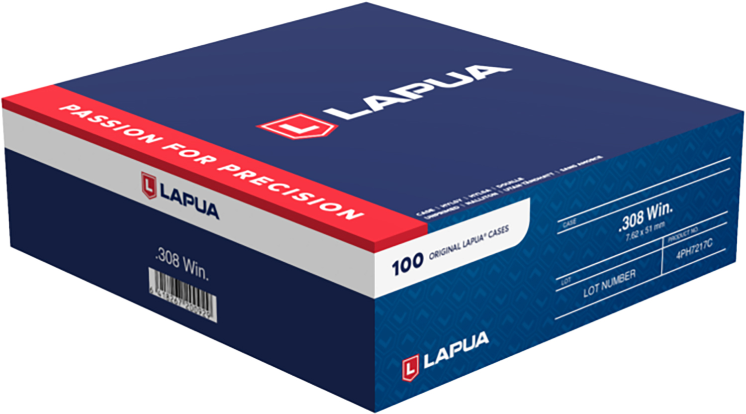 Lapua .308 Win cartridge cases box