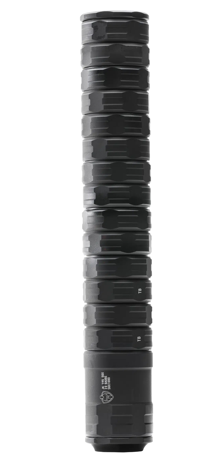 Black modular cylindrical suppressor with textured segments