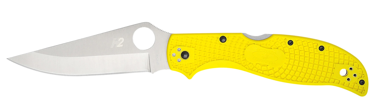 Yellow-handled folding knife with silver blade
