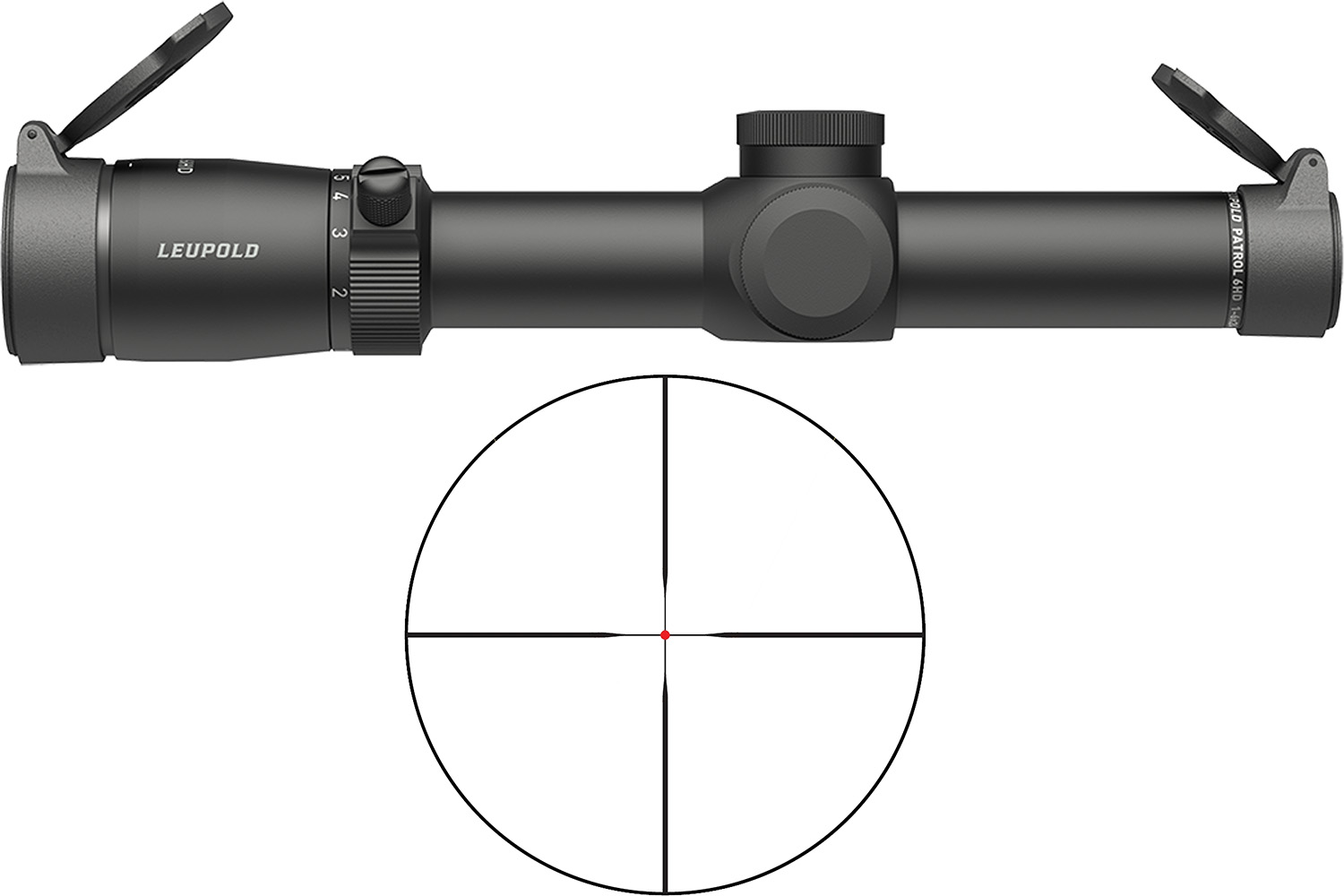 Leupold rifle scope with crosshair reticle view
