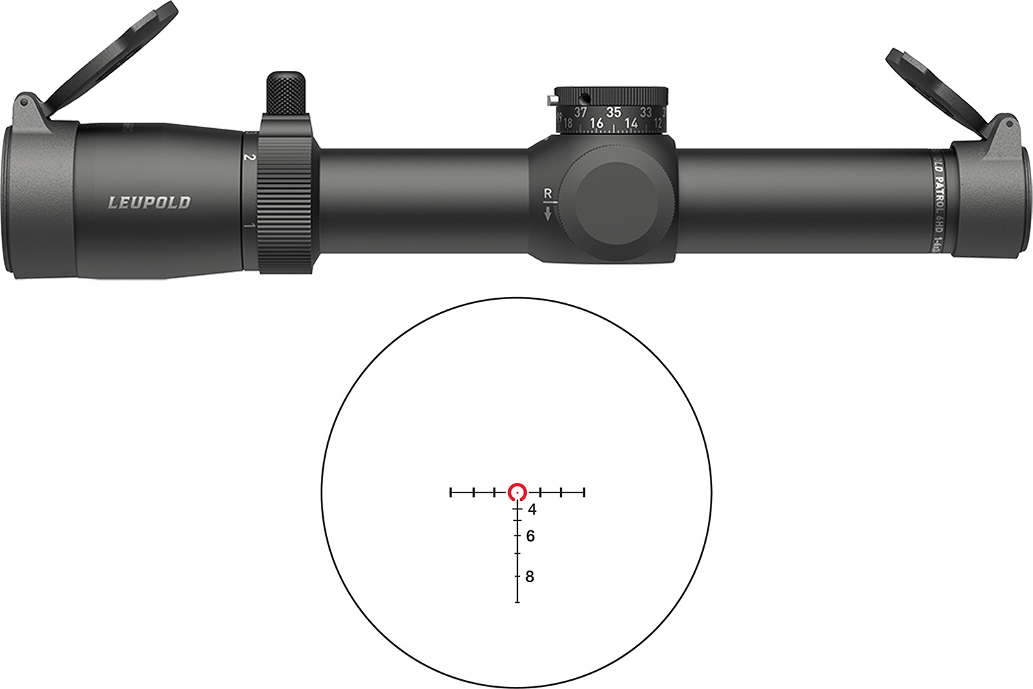 Leupold rifle scope with illuminated reticle view