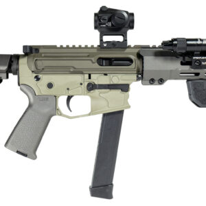 Tactical AR-style pistol with optic and suppressor