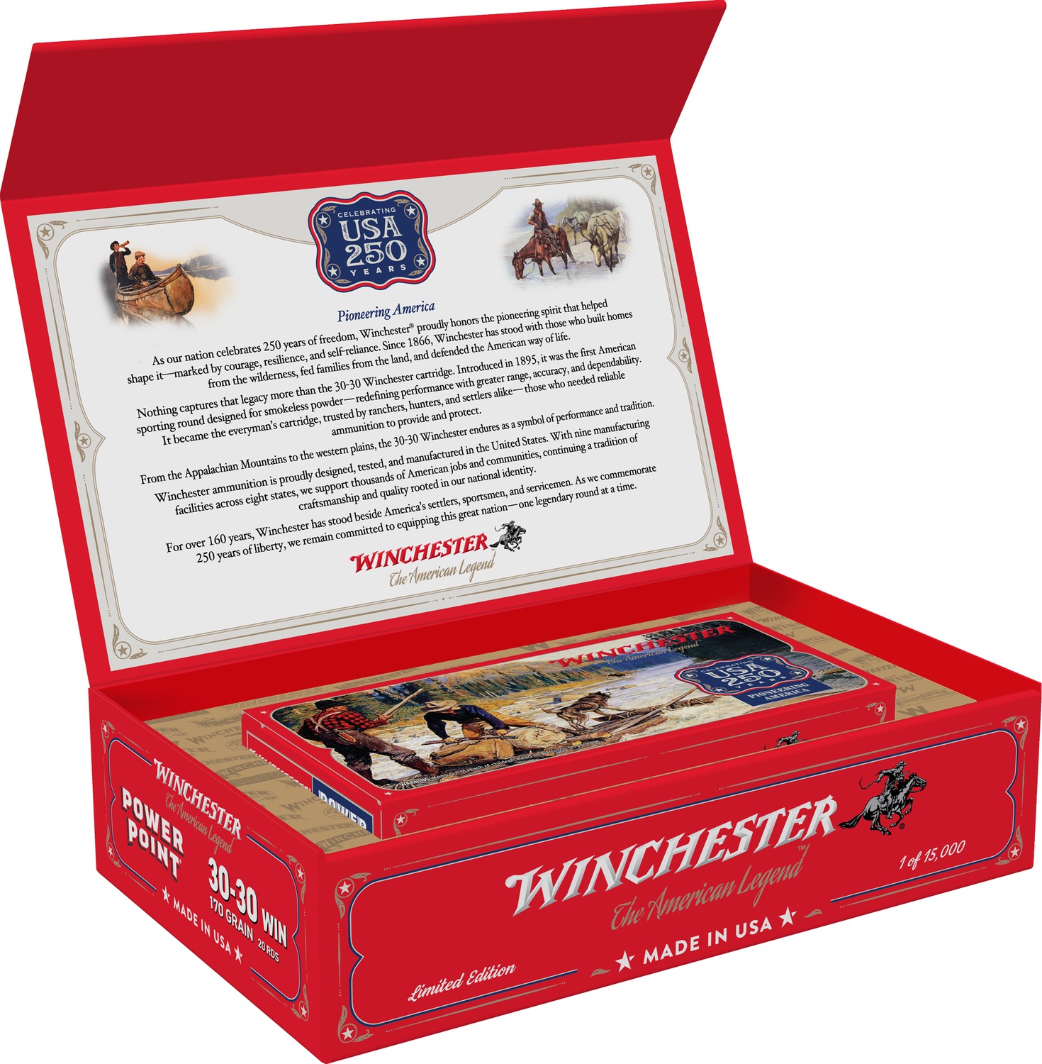 Winchester USA 250 limited edition ammunition box open