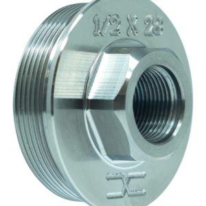 Stainless steel threaded pipe adapter 1/2 x 28