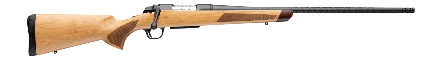 Bolt-action rifle with wooden stock
