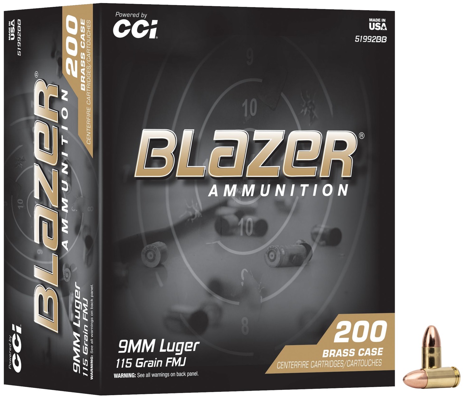 Blazer 9mm Luger 200-round ammunition box
